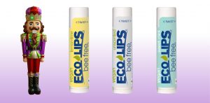 eco lips clean beauty lip balms lined up next to each other in a variety of scents