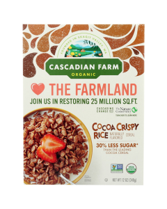 Cascadian Farm Organic Cocoa Crispy Rice Cereal - Front view