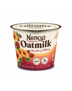Nancys Probiotic Oatmilk  Non Dairy Yogurt Strawberry Hibiscus - Front view