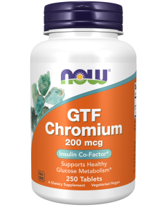 NOW Foods GTF Chromium 200 mcg Yeast Free - 250 Tablets