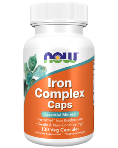 NOW Foods Iron Complex Caps - 100 Veg Capsules
