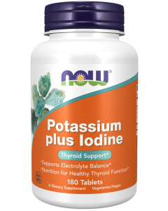 NOW Foods Potassium plus Iodine - 180 Tablets