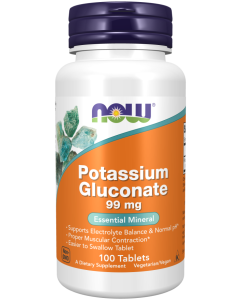 NOW Foods Potassium Gluconate 99 mg Vegetarian - 100 Tablets