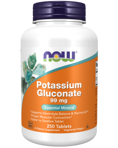 NOW Foods Potassium Gluconate 99 mg Vegetarian - 250 Tablets