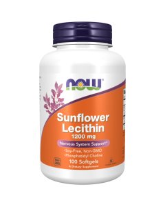 NOW Foods Sunflower Lecithin 1200 mg Soy-Free, Non-GMO - 100 Softgels