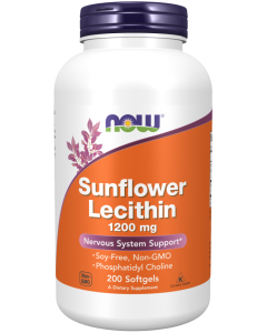 NOW Foods Sunflower Lecithin 1200 mg Soy-Free, Non-GMO - 200 Softgels