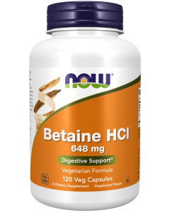 NOW Foods Betaine HCl 648 mg - 120 Veg Capsules