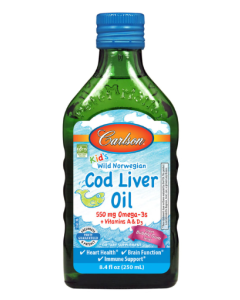 Carlson Kid's Cod Liver Oil Liquid, Bubblegum, 8.4 fl. oz.