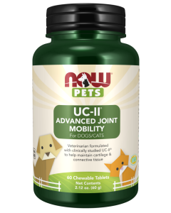 NOW Foods UC-II® Advanced Joint Mobility for Dogs & Cats - 60 Chewable Tablets