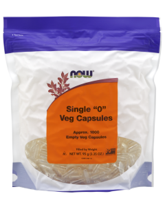 NOW Foods Empty Capsules, Vegetarian, Single "0" - 1000 Veg Capsules