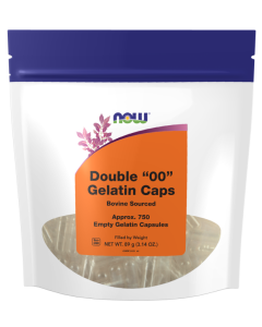 NOW Foods Empty Capsules, Gelatin, Double "00" - 750 gel caps