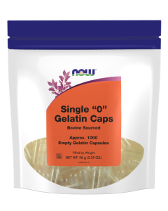 NOW Foods Empty Capsules, Gelatin, Single "0" - 1000 gel caps