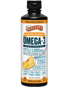 Barlean's Omega Swirl Fish Oil, Mango Peach Flavor, 8 fl.oz.