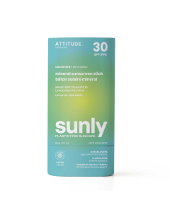 Attitude Mineral Sunscreen Stick SPF 30 Unscented - Front view