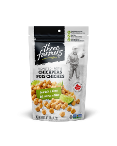 Three Farmers Sea Salt Lime Roasted Chickpeas - Front view