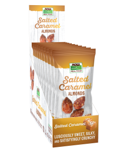 NOW Foods Almonds, Salted Caramel  - 10 - 1.25 oz. (35g) Packets