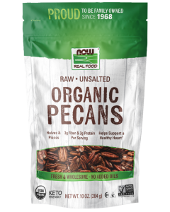 NOW Foods Pecans, Organic, Raw & Unsalted - 10 oz.