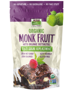 NOW Foods Monk Fruit with Erythritol, Organic Powder - 1 lb.