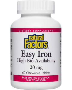 Natural Factors Easy Iron, 20mg, 60 Chewable Wafers