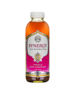 GT's Synergy Pomelo Pink Lemonade Raw Kombucha - Front view