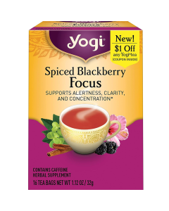 Yogi Spiced Blackberry Focus Tea - Front view