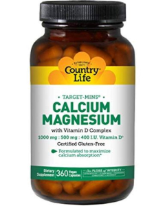 Country Life Calcium Magnesium with Vitamin D Complex, 360 Vegan Capsules