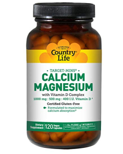 Country Life Calcium Magnesium with Vitamin D Complex, 120 Vegan Capsules
