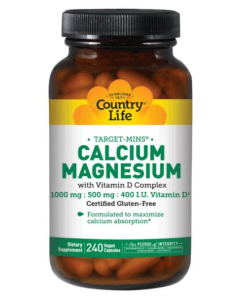 Country Life Calcium Magnesium with Vitamin D Complex, 240 Vegan Capsules