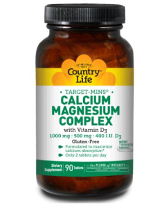 Country Life Calcium Magnesium Complex with Vitamin D, 90 Tablets