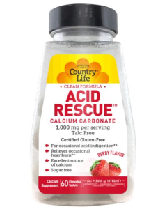 Country Life Berry Flavor Acid Rescue, 60 Chewable Tablets