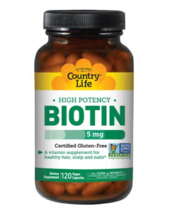 Country Life High Potency Biotin 5 Mg, 120 Vegetarian Capsules