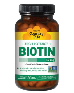Country Life High Potency Biotin 10 Mg, 120 Vegetarian Capsules