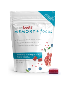 HumanN SuperBeets Memory & Focus Chews Blueberry Pomegranate Flavor - Front view
