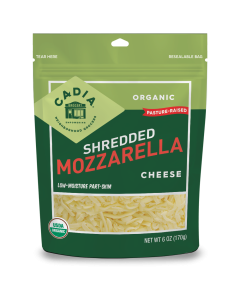 Cadia Organic Shredded Mozzarella Cheese - Front view