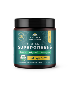 Ancient Nutrition Organic SuperGreens Mango Powder - Front view