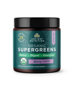 Ancient Nutrition Organic SuperGreens Berry Powder - Front view