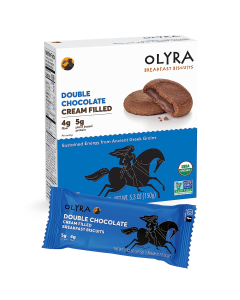 Olyra Double Chocolate Filled Breakfast Biscuits - Front view