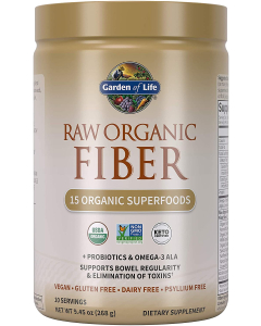 Garden of Life RAW Fiber Organic Powder, Unflavored, 9 oz.
