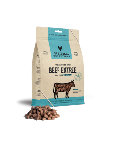 Vital Essentials Freeze Dried Dog Food Raw Beef Mini Nibs Entree - Front view