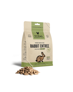 Vital Essentials Freeze Dried Dog Food Raw Rabbit Mini Nibs Entree - Front view