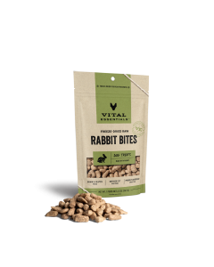 Vital Essentials Freeze Dried Dogs Treat Rabbit Bites - Front view
