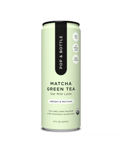 Pop & Bottle Matcha Green Tea Oat Milk Latte - Front view