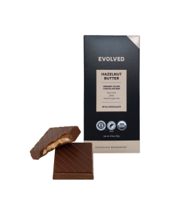 Evolved Hazelnut Butter Filled Chocolate Bar - Front view