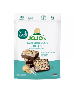 Jojo's Dark Chocolate Bites Macadamia Nuts - Front view