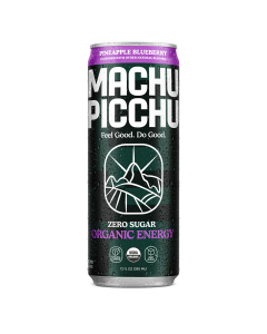 Machu Picchu Pineapple Blueberry Zero Sugar Organic Energy Drink - Front view