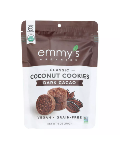 Emmy's Organics Classic Dark Cacao Coconut Cookies - Front view