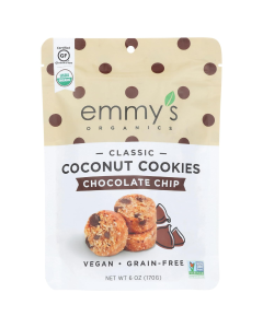 Emmy's Organics Chocolate Chip Coconut Cookies - Front view