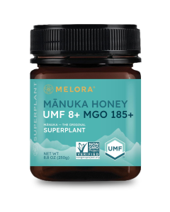 Melora UMF8+ Manuka Honey Jar - Front view