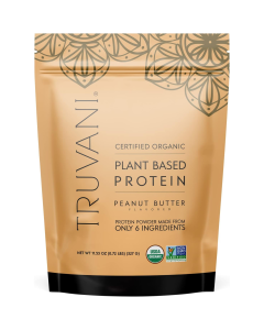 Truvani Organic Plant Based Protein Powder Peanut Butter, 10 Servings - Front view