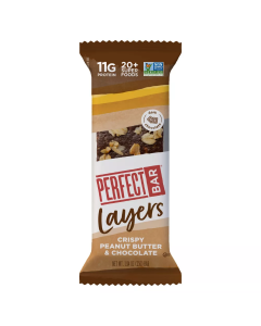 Perfect Bar Layers Crispy Peanut Butter & Chocolate Protein Bars - Front view